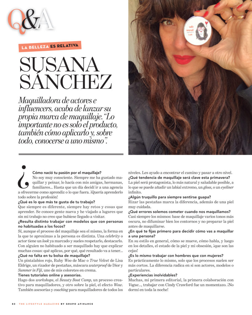 Entrevista a Susana Sánchez maquilladora de actores, influencers y famosos actores 